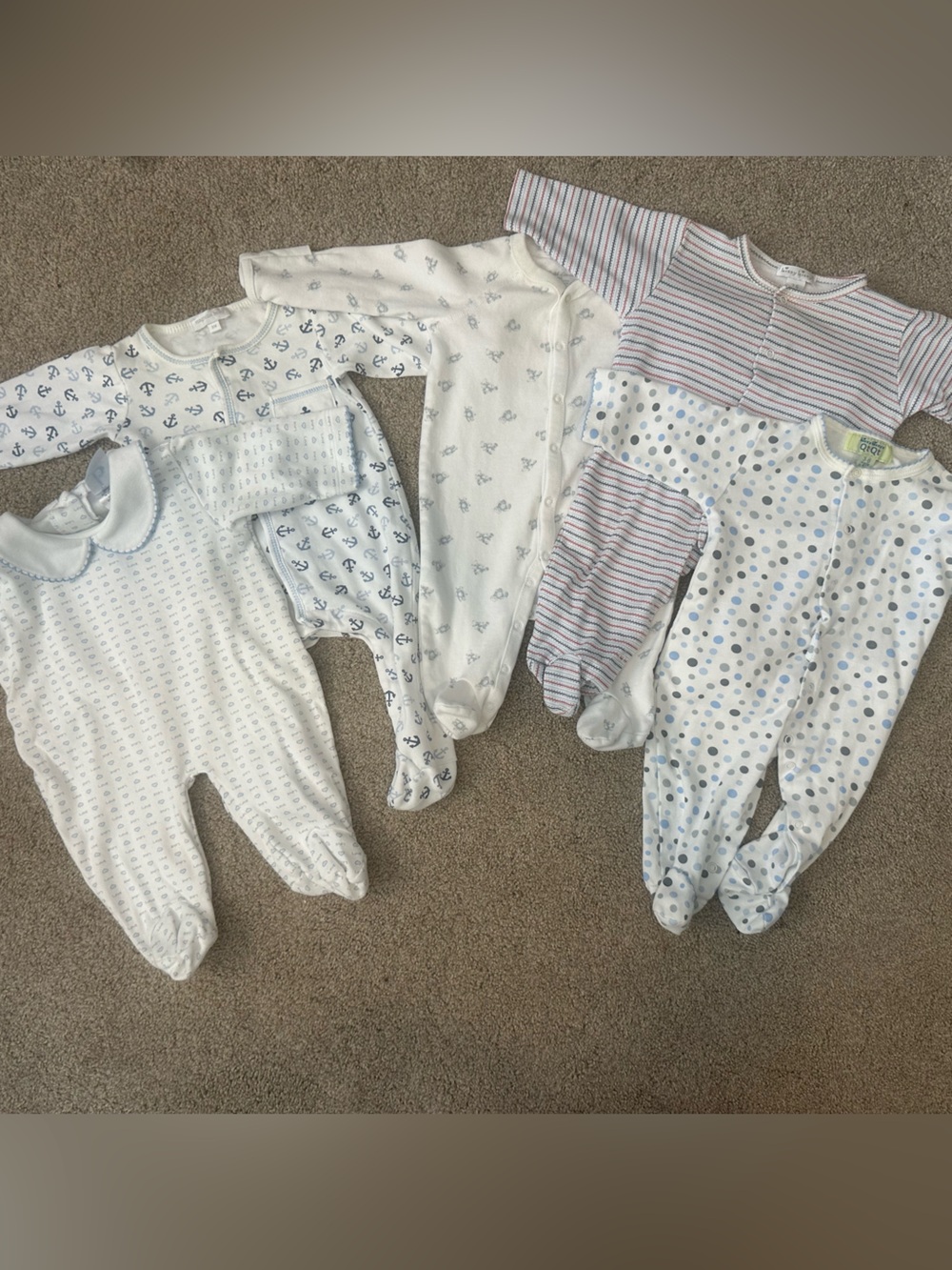Bundle of 3M Onesies: Bella bliss; Kissy Kissy; Magnolia Baby; Ralph Lauren.